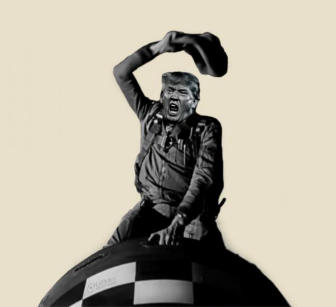 Trump Rides The Bomb a la Dr. Strangelove
